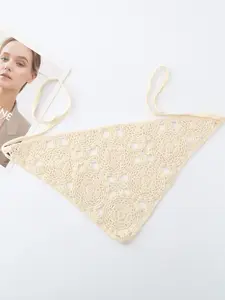 Triangle Headscarf Belt Accessory, Multifunctional Floral Knit Hairband, Casual Style for Women and Girls, Fits Jeans and Dresses, Headband Head Wrap