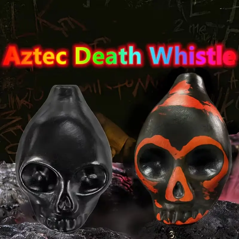 Aztec Death Whistle, Handcrafted Ceramic Skull Music Instrument, Musical Instruments, Durable, Eerie Screaming Sound Effect, Unique Gift for History Enthusiasts and Collectors
