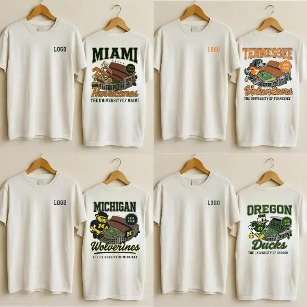 Customize Full Team Vintage White T-Shirt, Unisex Throwback Sports Shirt, Football Mascots Tee, Retro College Team Graphic Tee, Distressed Game Day Fan Apparel Gift for Men Women