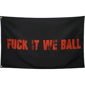 60in x 40in Tapestry Fuck It We Ball Flag Black Cool Funny Flags for College Dorm Room Guys Girls Wall Meme Flags Banner Bedroom Man Cave Indoor Outdoor Garden Decorfunny tapestry poster  home decor banner wall art bedroom accessories hanging gift
