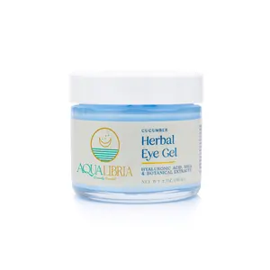 Cucumber Herbal Eye Gel 2 oz - Aloe Caffeine Hyaluronic Acid Hydrating Moisturizer with Vitamins E C & B