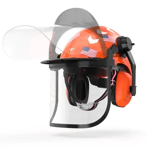 TOOLIOM Chainsaw Helmet with Face Shield and Ear Muffs, Forestry Safety Helmet, ANSI Z89.1 Certified Arborist Helmet, Chainsaw Safety Equipment Work Glove Roofing Boots