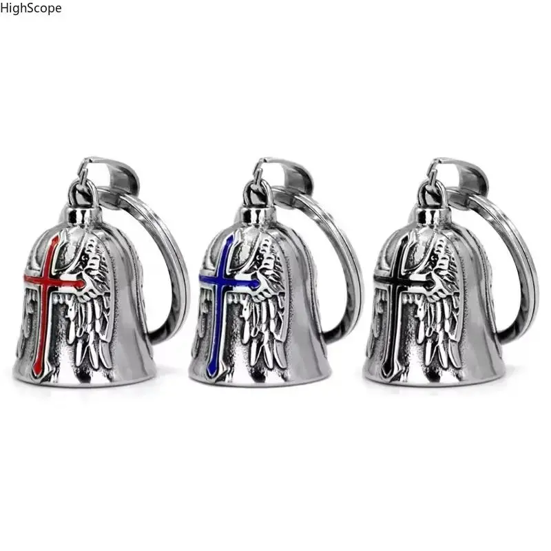 3Pcs Punk Style Guardian Angel Wing Motorcycle Bells - Good Luck Biker Accessory, Bike Decoration, Motorcycle Ornament for Cycling