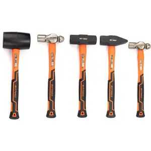 5 count Hammer & Mallet Set, 16oz & 32oz Ball-Pein Hammers, 32oz Rubber Mallet, 3lb Sledge & -Pein Hammers, Metal Working