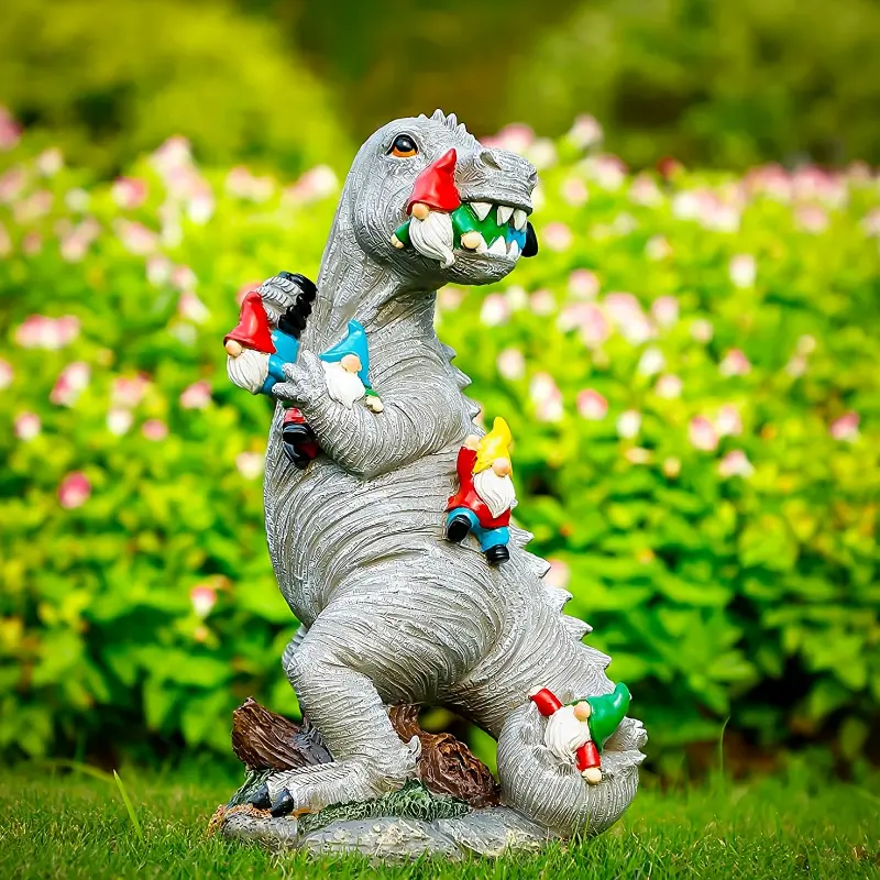 [1pc Dinosaur Gnome Decorations] 1pc Dinosaur Gnomes Outdoor Garden Decorations, Miniature Dinosaur Gnomes Outdoor Statue For Patio Lawn Yard Decor Housewarming Garden Gift