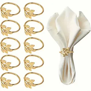 Elegant Napkin Rings Set of 10, Durable Zinc Alloy, Heat Resistant, Smooth Edges, Perfect for Weddings, Parties, Special Events