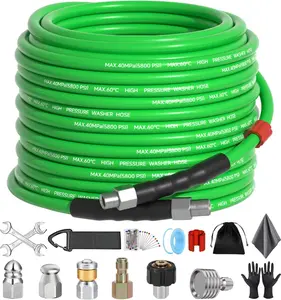 Zebra Clean Pressure Drain Cleaner Hose Pressure Washer Sewer Jetter Kit ,1/4 Inch NPT Corner with Pressure Drainage Tips,Rotating Sewer Jetting Nozzle