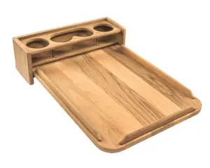 0.87 in. 61394 Teak Removable Cockpit Table with Four Drink Holder