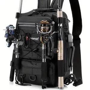 JSERYISGN Lure Bag Multi-functional Backpack Large Capacity Wear-resistant Waterproof Hanging Position Rich Outdoor Equipment Fishing Bag Spinning Casting Rods