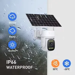 WIFI LTE solar-powered cellular outdoor wireless security camera, 360 °   All-weather recording, 10-second pre-recording, suitable for home security, 2K ColorX night vision, intelligent detection, large-capacity battery and 5W