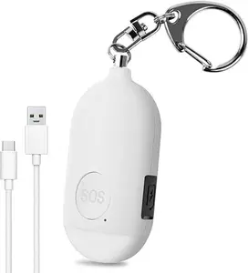 Evershop Personal Alarm Safe Sound - 130dB USB Rechargeable Emergency Self Defense Keychain Siren Security Alarms Safety Devices for Women Kids Elderly with SOS Alert Panic Button LED Flashlight