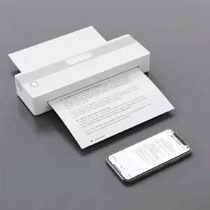 Gloryang Portable Thermal Printer A4 Bluetooth Wireless 8.5 x 11 Inches Inkless Printing with 3 Paper Rolls & USB Charging Cable