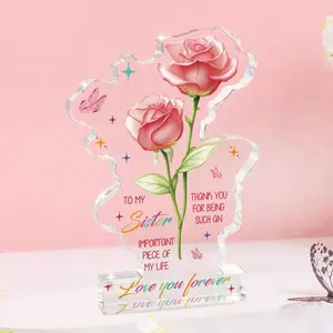 Sister Birthday Acrylic Office Home Decor Sign Gifts Decor from Sister Unique Acrylic Birthday Gift Plaque Decorations Present for Sister Thanksgiving Christmas Wedding from Sister Brother