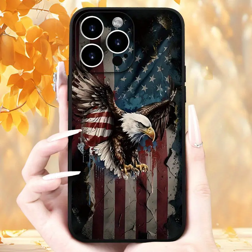 Creative Eagle Pattern Smartphone Casing, Full Body Protection Shockproof Soft Silicone Cover for iPhone 16 Pro Max, 15 Plus, 14, 13, 12, 11, XR, XS - Handheld Cellphone Devices Accessory, Gift for Men Women, Accessories, Protective