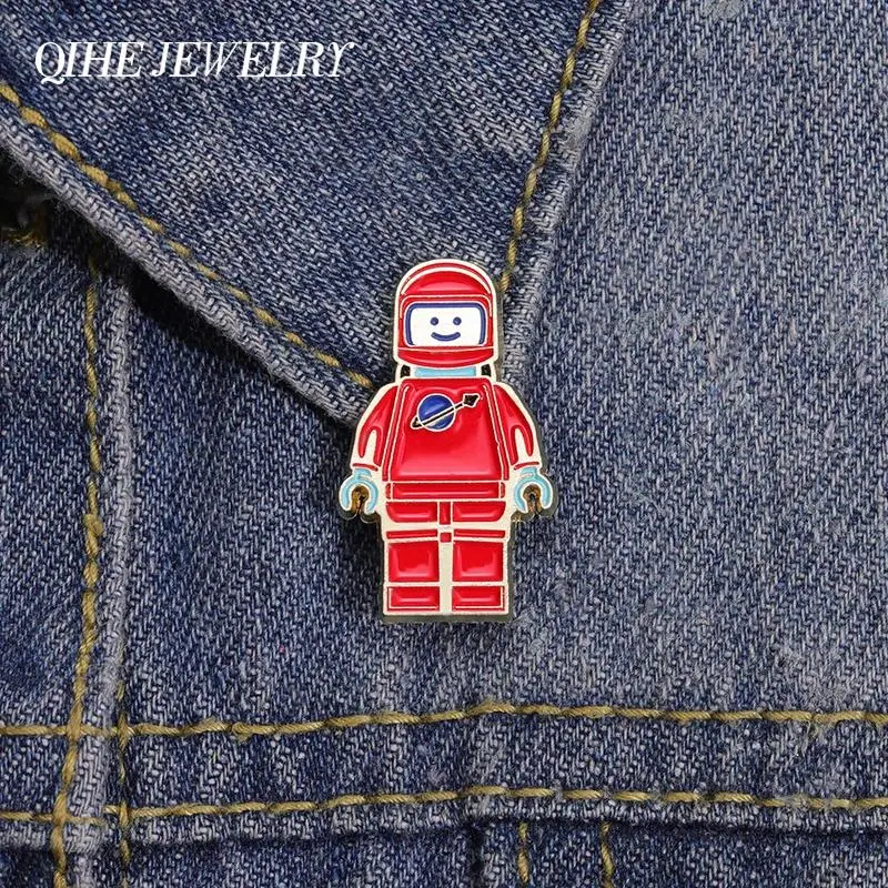 Unisex Copper Space Robot Astronaut Enamel Pins - Cute Cartoon Collectibles, Custom Metal Lapel Brooches for Clothes, Hats, Fashion Jewelry Gift Accessories, Jewelry Accessories