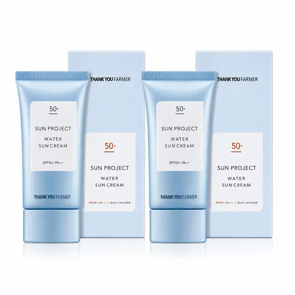 Thank You Farmer - Sun Project Water Sun Cream SPF50+ PA+++ (50ml) Facial Skincare Sunscreen Comfort Skin Repair 2PK