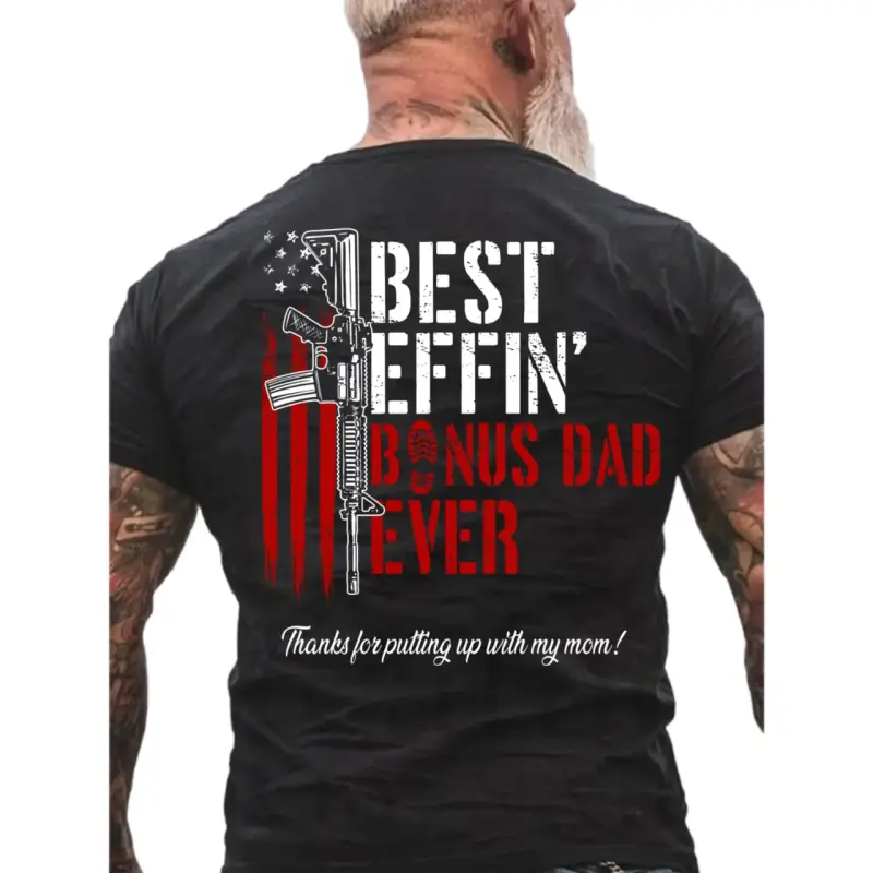 Effin’ Bonus Dad Ever Vintage T-Shirt, Funny Stepdad Shirt, Father’s Day Gift, Bonus Dad Appreciation Tee, Classic Unisex T-Shirt, Menswear Top Casual Seamless