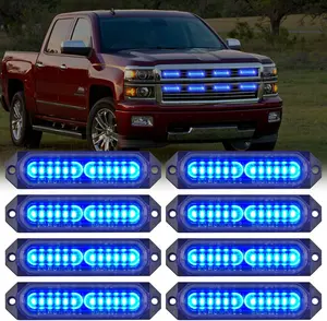 Nilight 8PCS LED Strobe Lights 12LED Blue  Light 12V 24V Surface Mount Mini Grille for Cars, Trucks, Off-Road Vehicles & SUVs  Car Accessories  dealsforyoudays