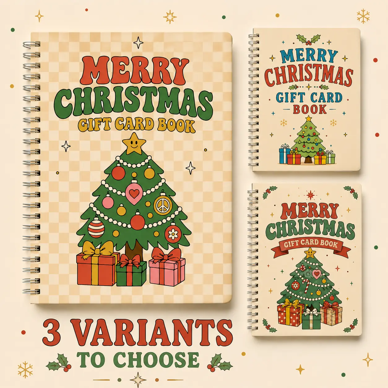 Christmas Gift Card Book, 18 Slots Spiral Gift Card Holder Organizer, A5 Xmas Gift Card Keeper with Note Space, Funny Holiday Gift for Her Him Mom Teacher Coworker