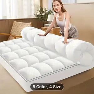 Extra Thick Cooling Mattress Topper 1400GSM Overfilled Down Alternative Pillow Top Fits 8-21 Inch Deep Pocket Baffle Box Design Plush Support Snow Down Alternative Hotel Quality 5 Color 4 Size