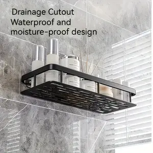 2 New Bathroom Shelf Sets, Wall-Mounted Drill-Free Racks, Shower Storage Boxes, Space-Saving Storage for Shampoo and Conditioner