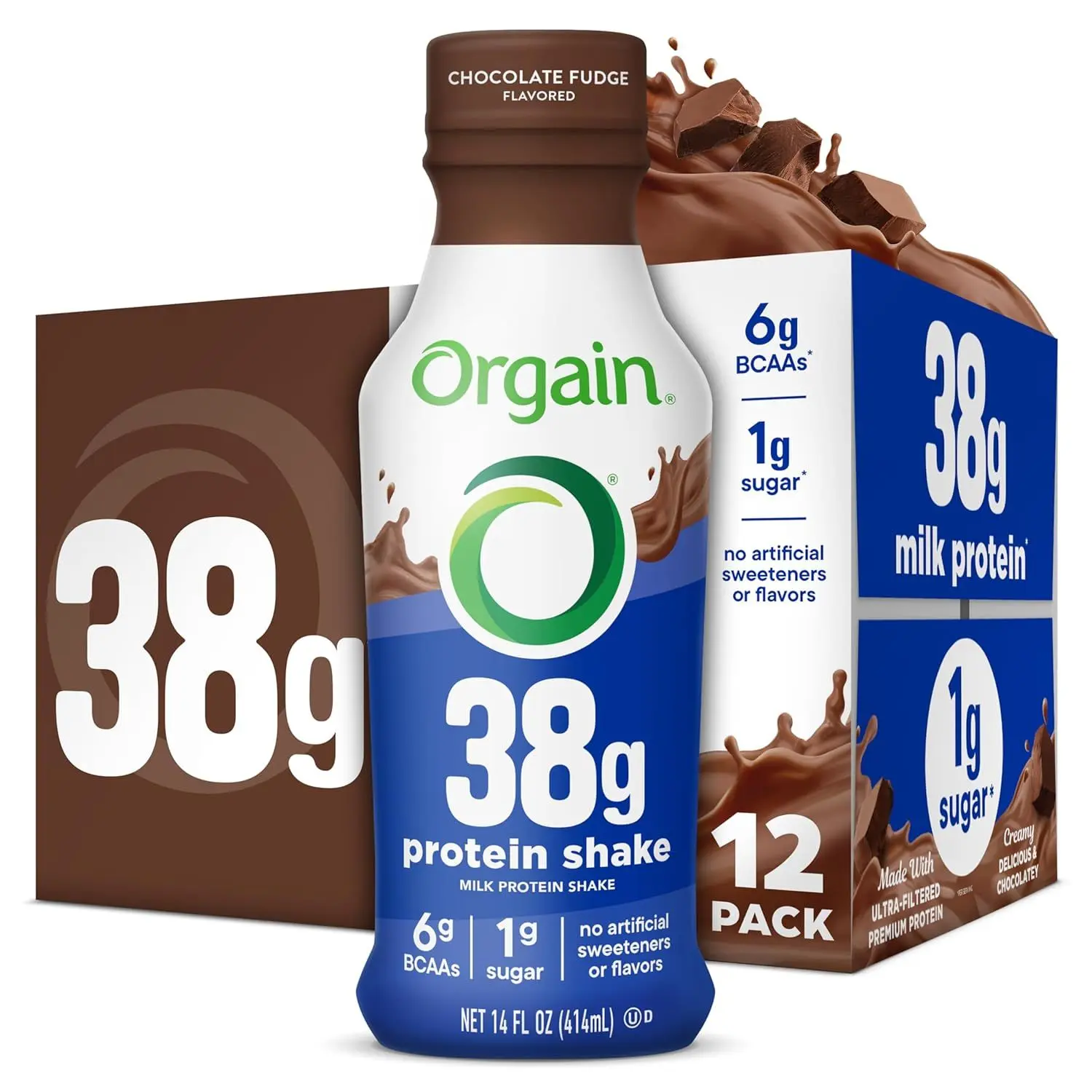 Orgain 30g High Protein Dairy Shake, 5g BCAAs, Vanilla, 11 oz, 12pk | Ready to drink dairy isolate milk protein, meal replacement, 1g sugar per serving, keto friendly, gluten free