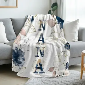 1pc Floral Soft Warm Flannel Flower Blanket - Elegant Multicolor Bedspread, 280GSM Cozy Covering, Machine Washable, Suitable for Sofa & Bed, Christmas Decor, Flower Blankets
