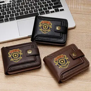 Raccoon Police Officer Badge Embossed Leather Wallets with Secure Closure for Everyday Use Practical Gift for Police Enthusiasts Law Enforcement Fans Perfect for Christmas Holiday Fathers Day and Special Occasions Present for Men Who Appreciate Durable