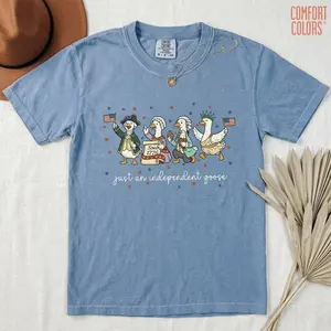 Comfort Colors Just An Independent Goose Shirt, Funny USA Patriotic Geese Tee, Vintage 1776-2026 Anniversary Top, Trendy 4th of July Shirts