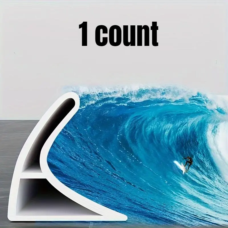 Self-adhesive Bathroom Splash Guard, 1pc Waterproof Silicone Barrier for Showers, Bathtub, Seamless Water-blocking Seals for Home Bathroom, Household Items