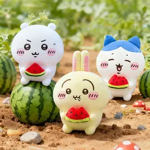 Cute Watermelon‑Themed Chiikawa Plush Toy Set, 3‑Styles Hachiware‑Usagi‑Chiikawa Stuffed Dolls, Summer Kawaii Anime Plush