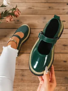 Vintage Matte Thick Sole Mary Jane Shoes, Women's Platform Slip-On Loafers, Casual Versatile One Strap Flats, Comfortable Daily Wear