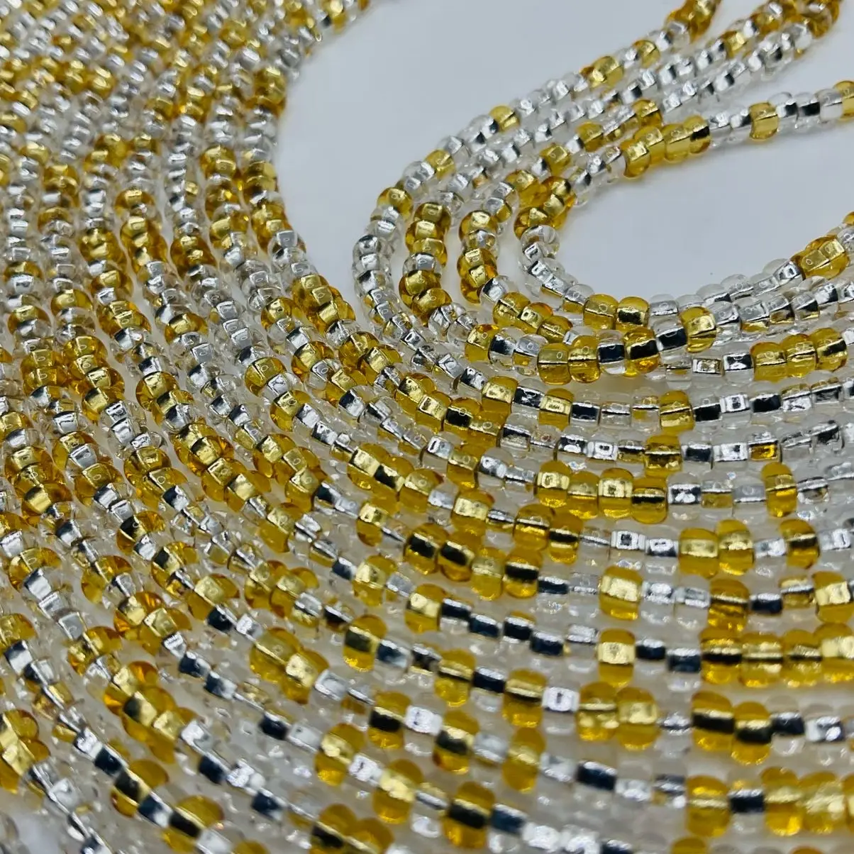 Golden Silver Waist Beads - Elegant Design for Versatile Use in Jewelry and Accessories