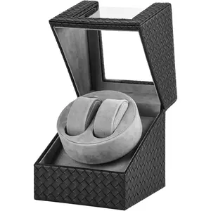 Watch Winder for Automatic Watches, Automatic Deul Watch Winder Box,  PU Leather Rotating Watch Case, Watch Rotator with  Quiet , Luxurious Display Case for Automatic Watches