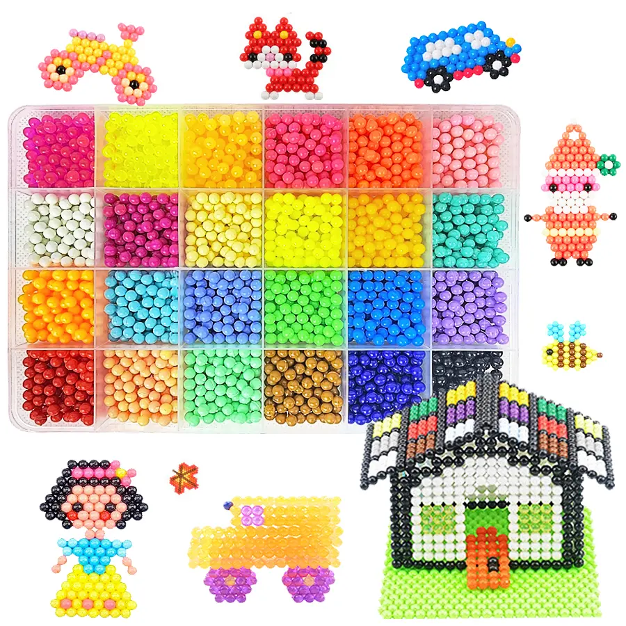 Magical Water Mist Beads Christmas Gifts for Children, Boys and Girls, DIY Crafts, Fun and Creative Toys for Kindergarten, Patience and Concentration Training, Mosaic Puzzle, Iron-Free