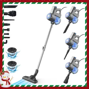 [SpringglowupIntercleaner 1905AC Corded Vacuum, 17KPa Powerful Suction with 600W Motor, 10-in-1 Lightweight Bagless Stick & Handheld Vac, Ultra Quiet Carpet Cleaner for Hardwood Floors, Marble, Tile, Cars & Pet Hair — Christmas Gifts