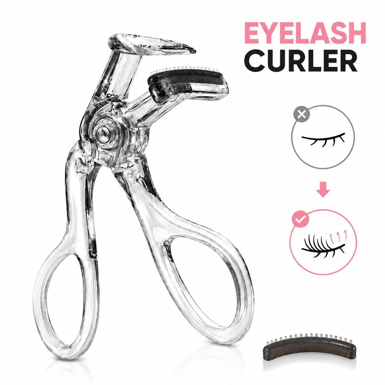 Professional Eyelash Curler for Women, Wide-Angle Lash Curler with Precision Root Curl, Ergonomic Handle, Natural Long-Lasting Lift, Gentle Curling Beauty Tool for Daily Makeup