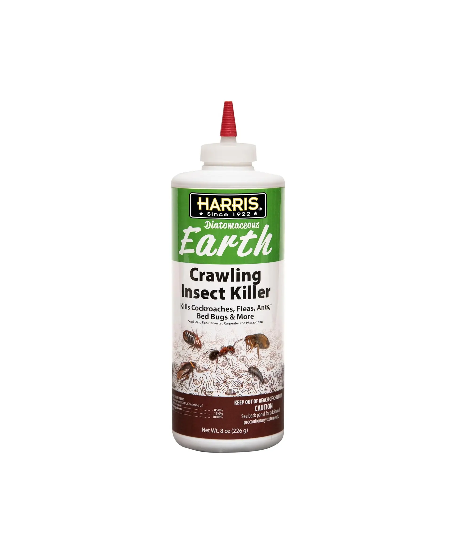 Diatomaceous Earth Insect Killer Dust 8oz Natural Powder for Ants Roaches Bed Bugs Fleas