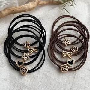 5Pack Seamless Hair Ties - No Crease, Invisible Ponytail Holders for Women | Snag-Proof, Gentle on Thin & Thick Hair (Black)