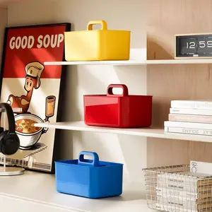 Simple Handheld Storage Box, Office Desk Organizer Basket, Kitchen Bathroom Portable Snack Makeup Box, Compact Carry-Anywhere Container