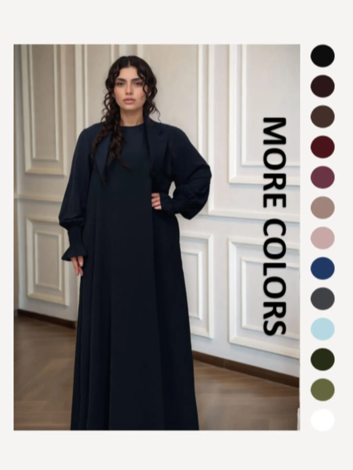 Women's Plain Minimalist Shirred Details Flounce Sleeve Zipper Back Dress, Casual Formal Long Sleeve Round Neck Maxi Dress for Daily Wear, Ladies Clothes for All Seasons, Womenswear
