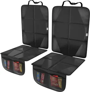 2-Pack Car Seat Protectors - Waterproof Fabric, Non-Slip Design, Thick Padding & Mesh Storage Pockets for Kids, Pets & Travel