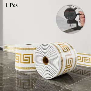 1 roll, 197 inches x 3.94 inches, large thickened version, European-style marble tile panel wallpaper, self-adhesive PVC faux brick, peel and stick, DIY removable with no residue, waterproof, wear-resistant, long-lasting