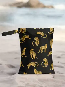 Reusable Leopard Print Women's Tote Bag, Dry Wet Use, Ideal for Beach Pool, Diaper Bag, Casual Style, All Seasons