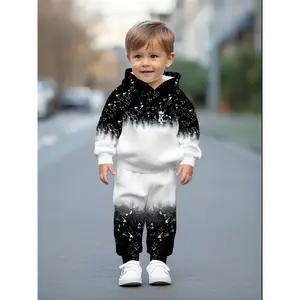 rapunzel costume picture day outfit ballerina costume accessories boys Boys' Girls' Hooded Sweatshirt Set, Cartoon Black and White Graffiti Print, Outdoor Sports Casual Comfort Outfit, Perfect for Outdoor