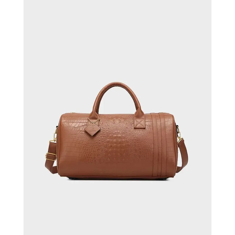 Statement Weekender Duffle Bag in Caramel V2