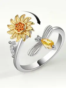 Rotatable Anxiety Ring for Men & Women, Rotating Openwork Ring, Wedding Promise Jewelry, Party Fashion Accessory, Daily Wear, Perfect Birthday Gift, Anxiety Relief Ring