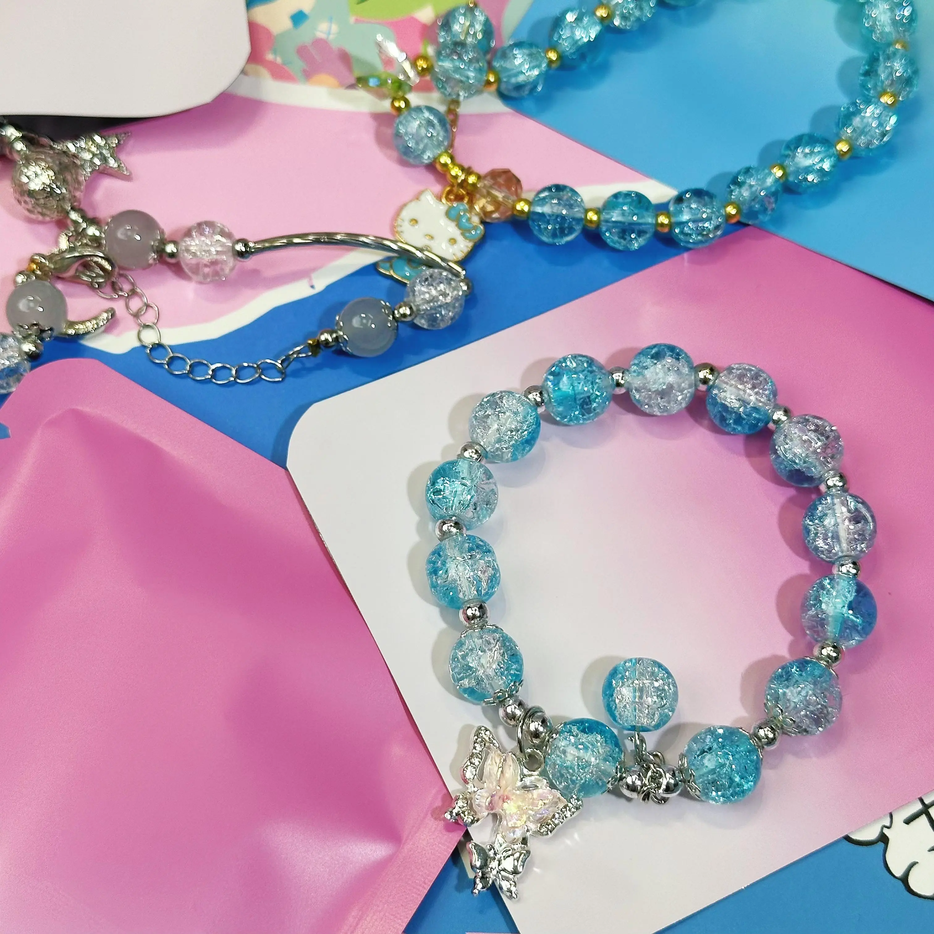 Cute and Beautiful Glass Bead Bracelet, Colorful Well-Designed Fashion Jewelry for Bracelet Stacking, Limited Edition Style