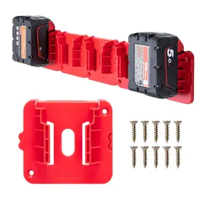 Battery Holder for Milwaukee 18V M18 Battery, Hanging Rack With Screw For M18 Battery, Tool Organizer, Cordless Tool Organizer for Home & Garage