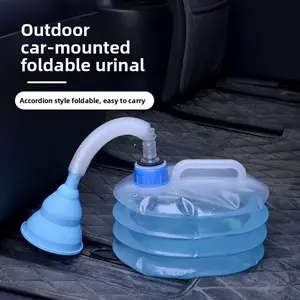 1 set of car urinal, outdoor standing urinal, emergency travel portable reusable collapsible camping toilet, leak-proof, unisex, suitable for long-distance truck, lorry, and ride-hailing drivers.